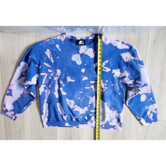 VTG Starter Crewneck Sweatshirt XL TieDye Purple Blue 90s USA Made Rare Pullover - Picture 3 of 5